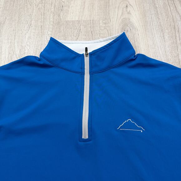 Peter Millar Wicking Perth 1/4 Zip Pullover Men's Large Blue Performance Golf - Picture 3 of 9